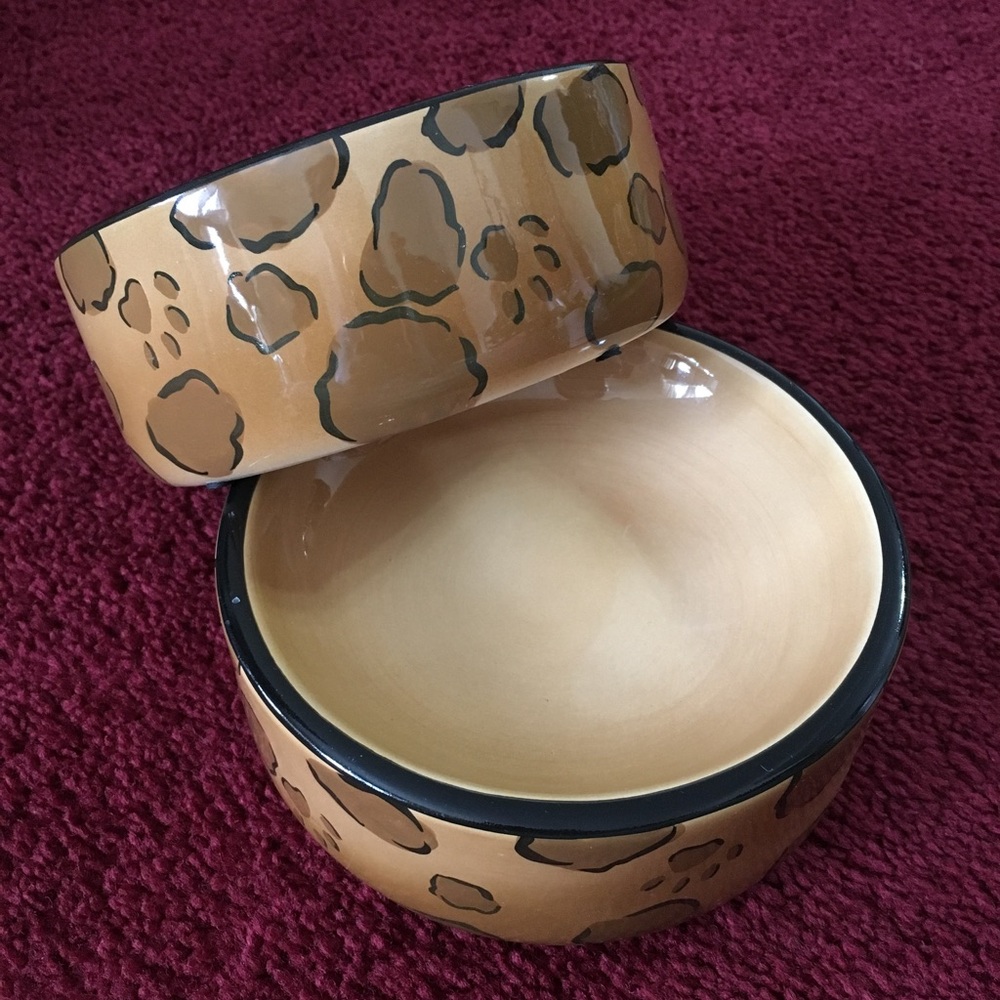 Cheetah Print Dog Bowls